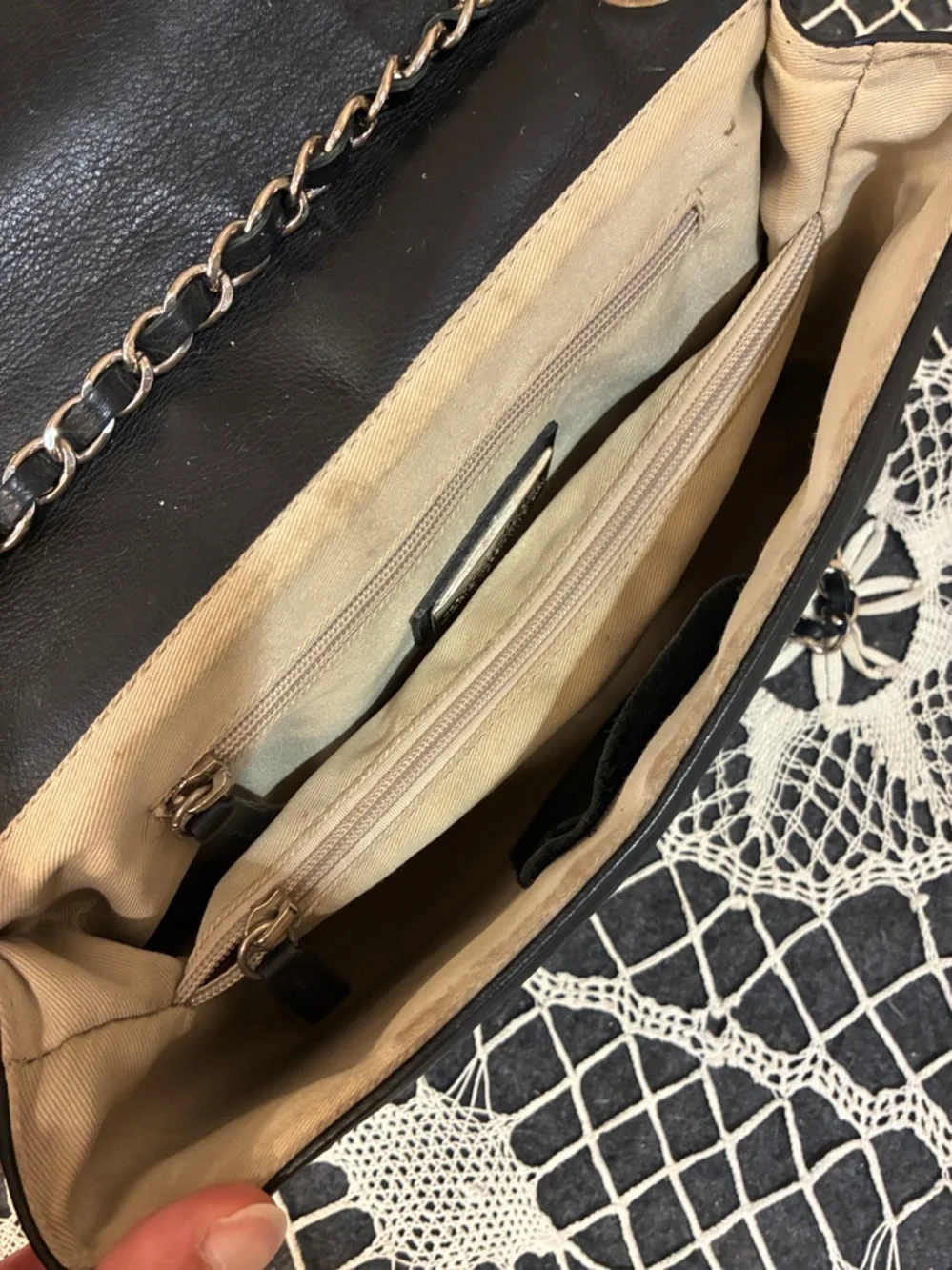 Valentino Alice Black Quilted Leather Crossbody with Chain Strap - Picture 8 of 11
